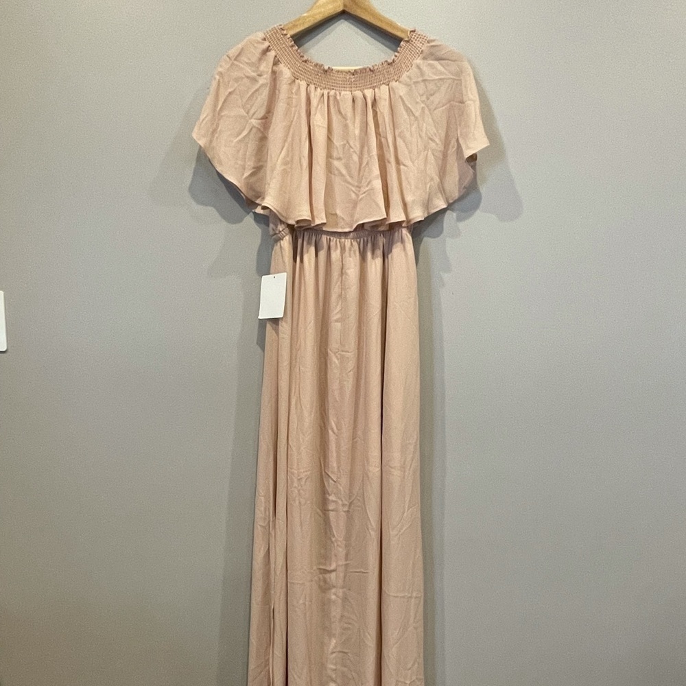 NWT Show Me Your Mumu Pink Hacienda Maxi Off the Shoulder Dress Size S - Picture 7 of 10